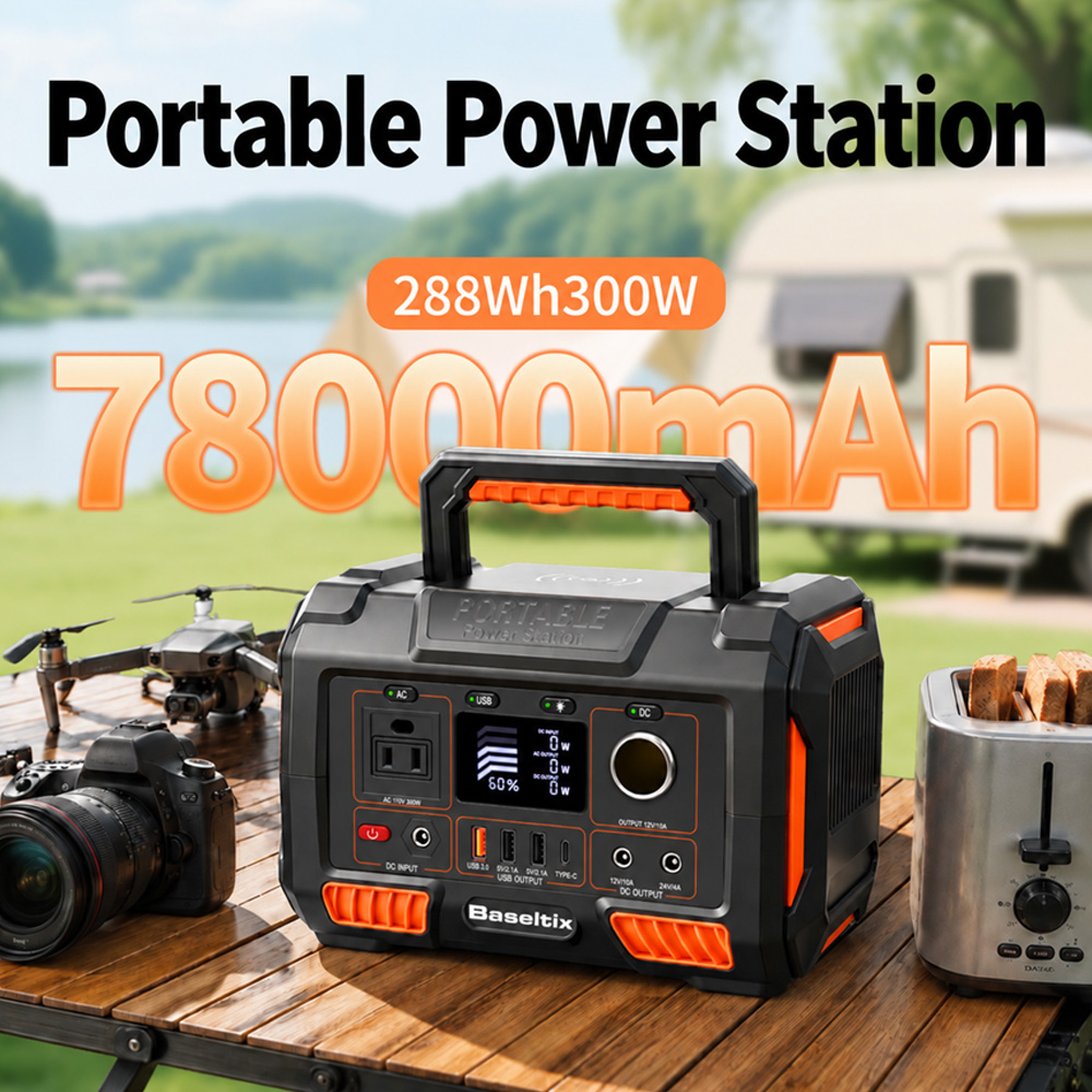 Ac Outdoor Power - 78000mAh Portable Power Station 300W, 288Wh