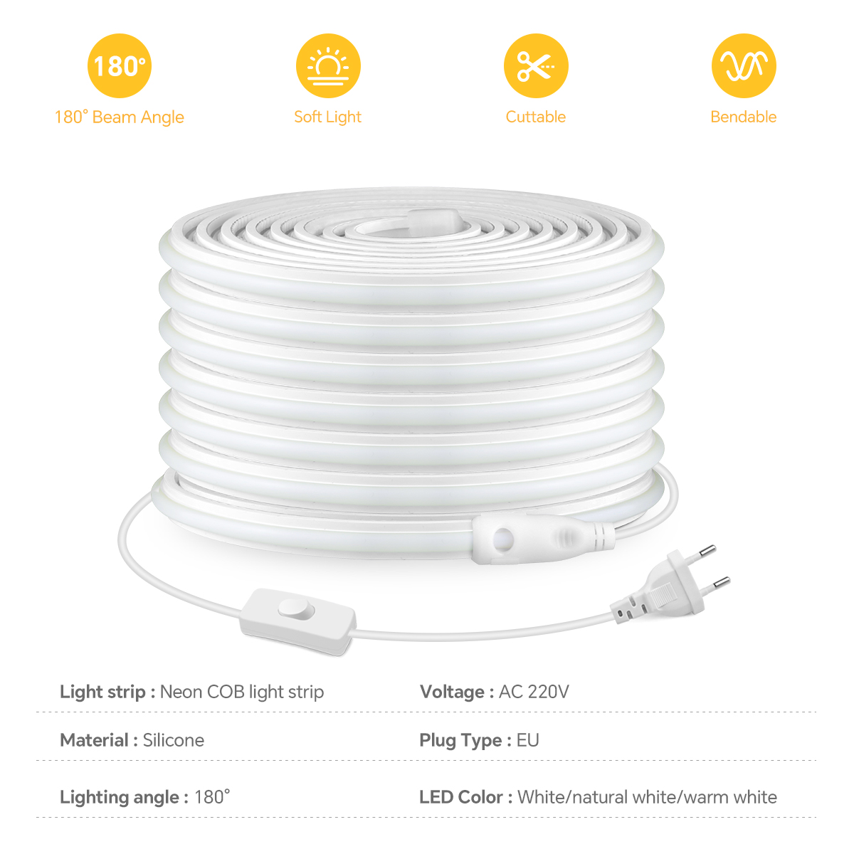 Newest 220V LED Strip Neon Lig - đánh giá và giá Outdoor Power Strip Weatherproof