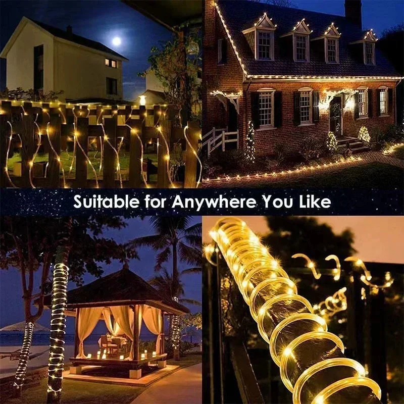 Solar Rope Lights Solar LED Li - đánh giá và giá Outdoor Power Strip Weatherproof