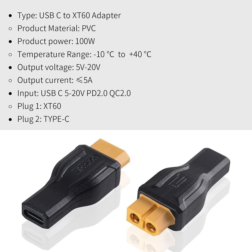 5525 7450 USB C to XT60 Adapte - đánh giá và giá Outdoor Power Adapter Usb C